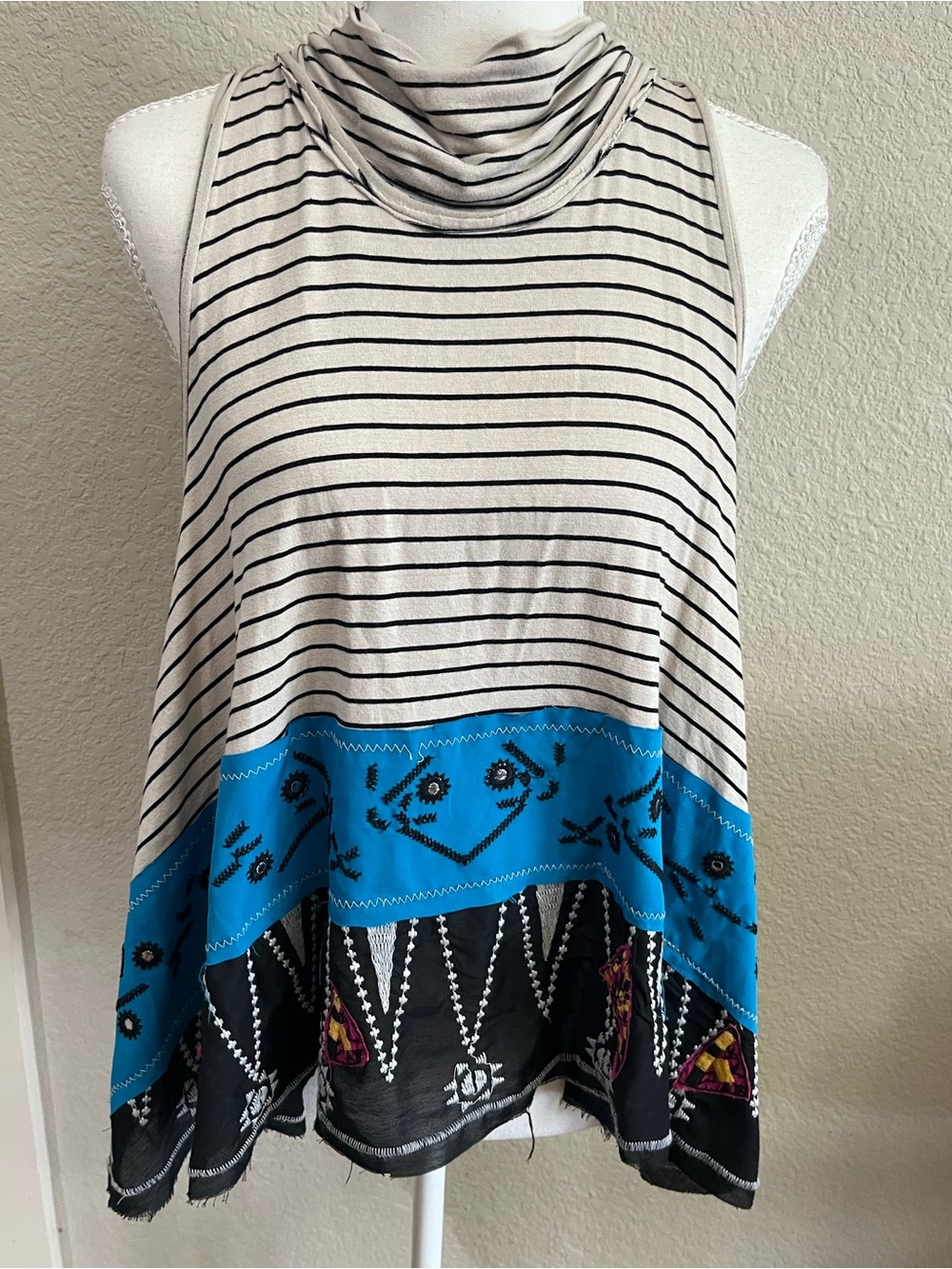 We The Free (Free People) "North South" Mixed-Media Tank Top